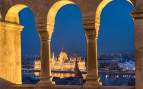 ブダペスト、ハンガリー、議会、川、夜、ライト HDの壁紙