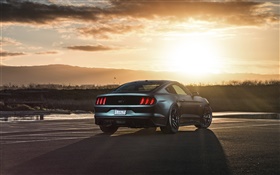日没フォードマスタング2015 GTスーパーカー HDの壁紙