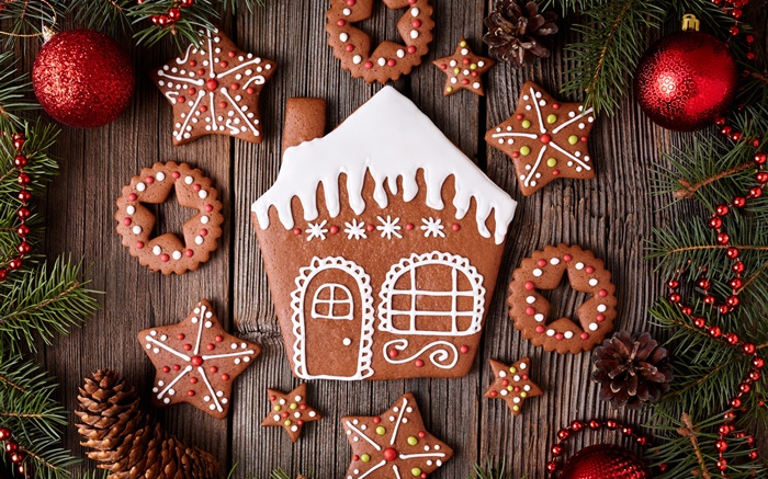 メリークリスマス、クッキー、デザート、新年 壁紙 ピクチャー