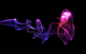 抽象的な煙、紫と青 HDの壁紙