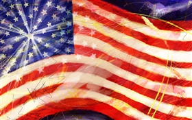 アメリカの国旗、アートの絵画 HDの壁紙