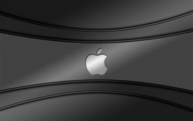 Appleロゴ、灰色の背景 HDの壁紙