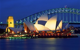 オーストラリア、シドニーの美しい夜 HDの壁紙