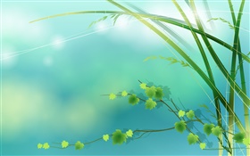 竹、緑、葉、春、ベクトル画像 HDの壁紙