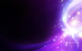 美しい空間、星、紫色の光、創造的なデザイン HDの壁紙