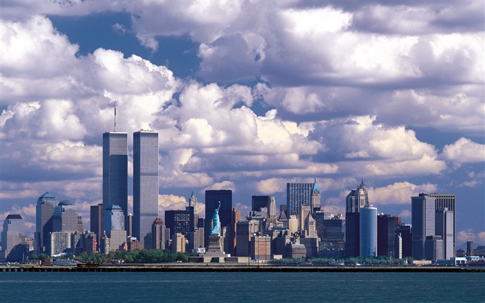 911の前に、ツインタワー、マンハッタン、USA 壁紙 ピクチャー