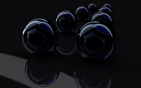 ブラック3Dボール