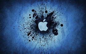 ブラックインクスプラッシュ、アップルのロゴ HDの壁紙