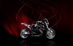 ビューエルのオートバイ、赤、黒の背景