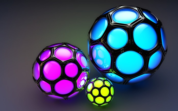 セルカラーボール、サッカーのように見える、3D写真 壁紙 ピクチャー