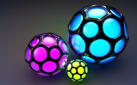 セルカラーボール、サッカーのように見える、3D写真 HDの壁紙