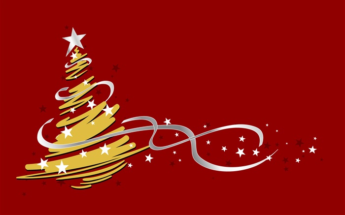 クリスマスツリー、シンプルなスタイル、赤、背景 壁紙 ピクチャー
