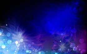 青と紫のサークル、花、抽象的な写真 HDの壁紙