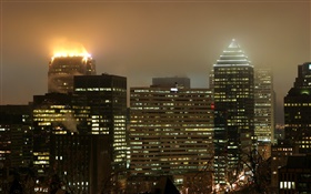 市、高層ビル、ライト、夜 HDの壁紙
