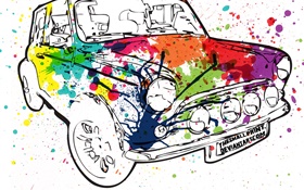 カラフルな塗装車、創造的なデザイン HDの壁紙