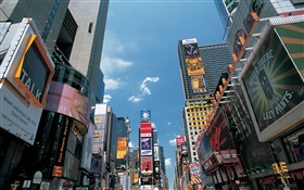 コマーシャルストリートビュー、都市、ニューヨーク、USA HDの壁紙