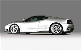フェラーリF430ホワイトスーパーカーの側面図 HDの壁紙