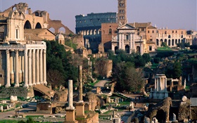 イタリアローマの宮殿の遺跡 HDの壁紙