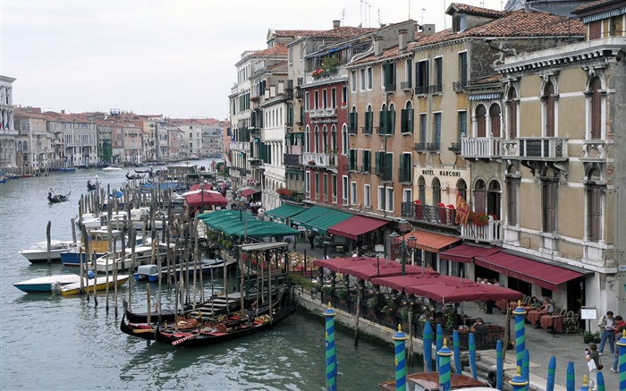 イタリア、ヴェネツィア、ボート、川、家 壁紙 ピクチャー