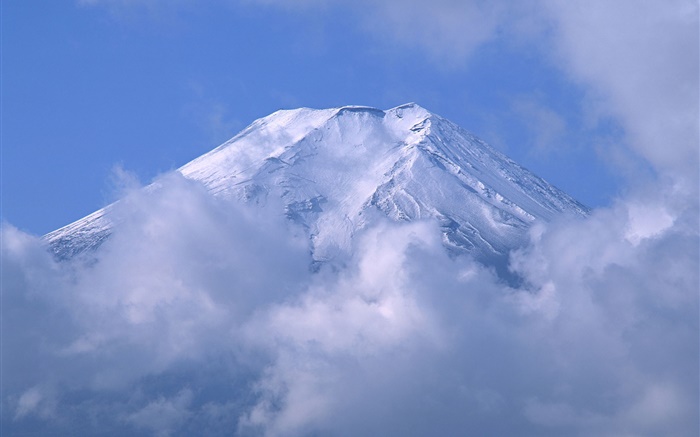 雲の中に富士山、日本 壁紙 ピクチャー