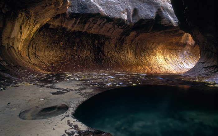 岩の洞窟、水、冒険 壁紙 ピクチャー