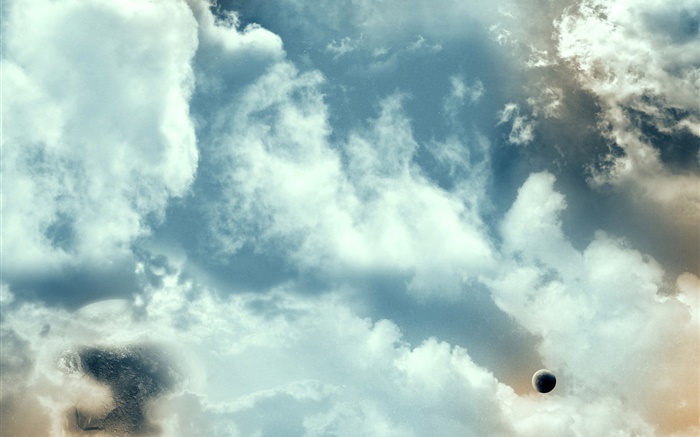 空、雲、惑星 壁紙 ピクチャー