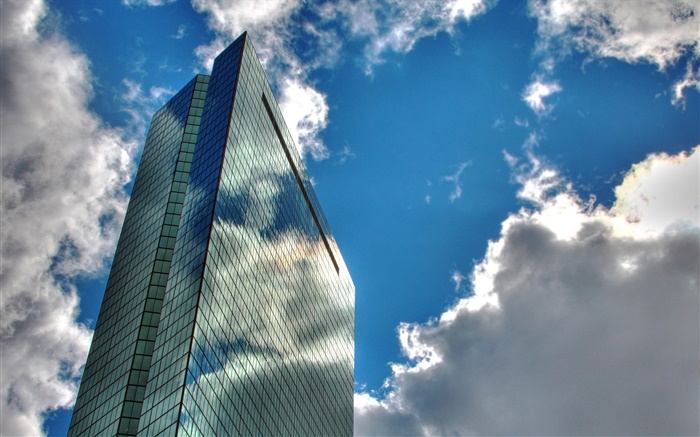 超高層ビル、雲、青空 壁紙 ピクチャー