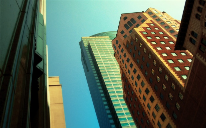 超高層ビルは、見上げる、都市 壁紙 ピクチャー