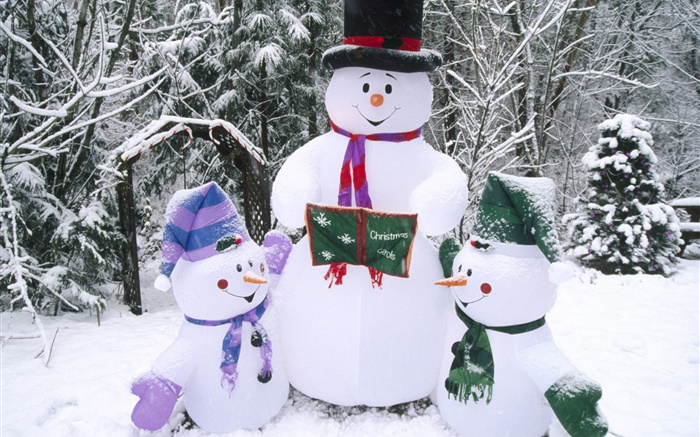 雪だるま、雪、冬、クリスマス 壁紙 ピクチャー
