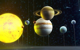 太陽系の惑星、スペース、モデル HDの壁紙