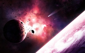 スペース、惑星、星、隕石