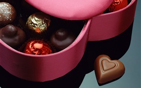 甘いチョコレート、バレンタインデー、ロマンチックな贈り物 HDの壁紙
