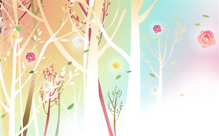 木、花、春、ベクトルのデザイン 壁紙 ピクチャー
