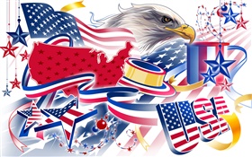 米国独立記念日、休日をテーマにした絵、ベクター設計 HDの壁紙