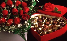 バレンタインデーの贈り物、甘いチョコレート HDの壁紙