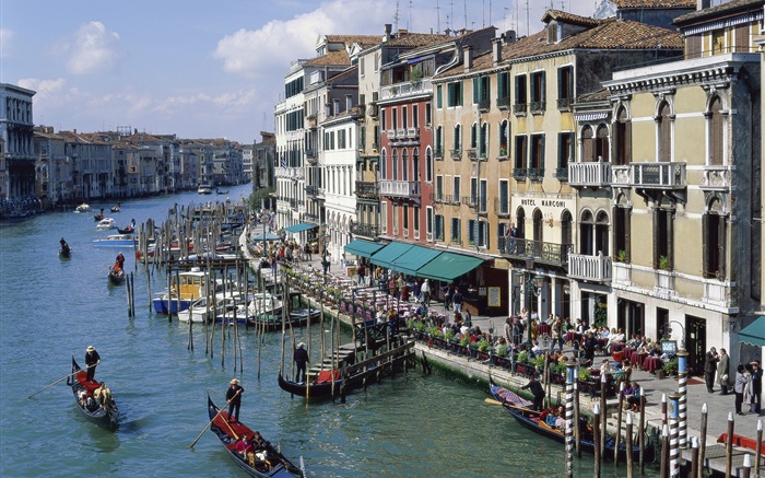 ヴェネツィア、イタリア、運河、住宅、ボート 壁紙 ピクチャー