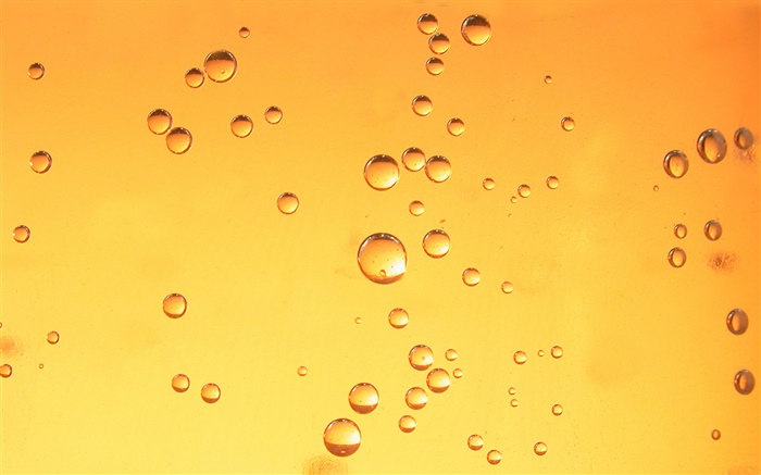 水滴、オレンジ色の背景 壁紙 ピクチャー