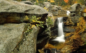 滝、岩、秋 HDの壁紙