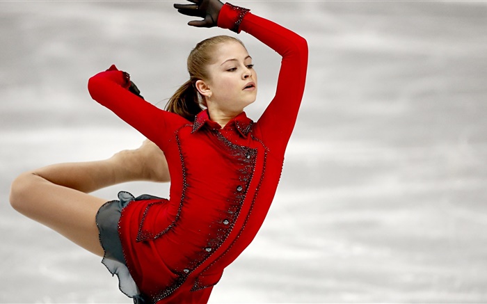 ユリア・リプニツカヤ、フィギュアスケート、赤いドレス 壁紙 ピクチャー
