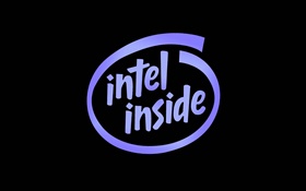 インテルインサイド、ロゴ、黒の背景 HDの壁紙
