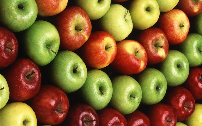 多くのりんご、赤、オレンジ、緑 壁紙 ピクチャー