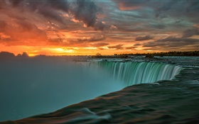 ナイアガラは、夕焼け、雲、カナダで滝 HDの壁紙