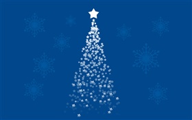 スタークリスマスツリー、青の背景、芸術写真 HDの壁紙