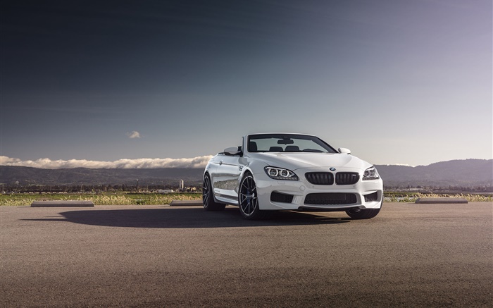 BMW M6コンバーチブル白い車 壁紙 ピクチャー