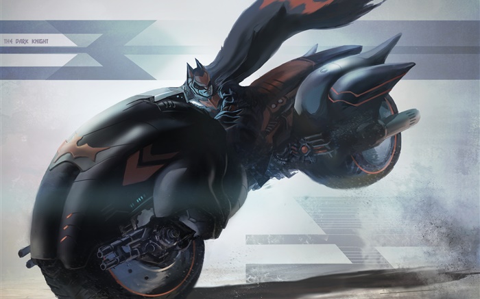 バットマンに乗るオートバイ、スピード、芸術の描画 壁紙 ピクチャー