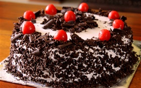 ブラックフォレストケーキ、赤い果実 HDの壁紙