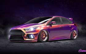フォードフォーカスは、紫色の車をRS HDの壁紙