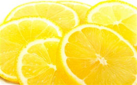 フルーツクローズアップ、柑橘類、レモンスライス、黄色 HDの壁紙