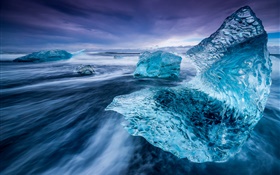 アイスランド、氷山、海、氷 HDの壁紙