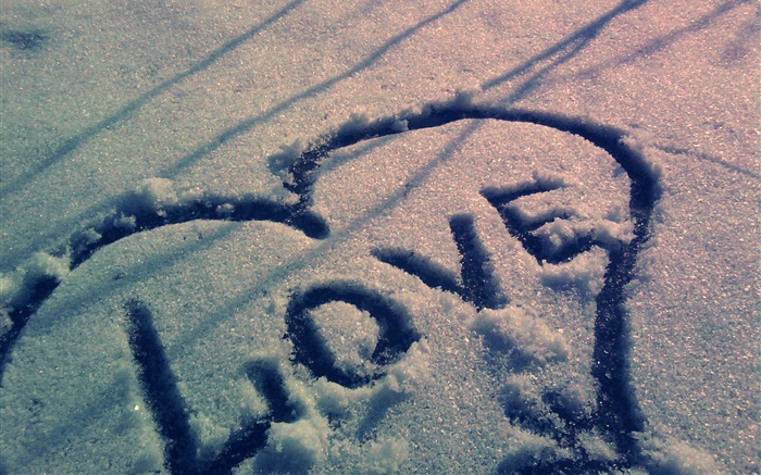 雪の中で心を愛します 壁紙 ピクチャー